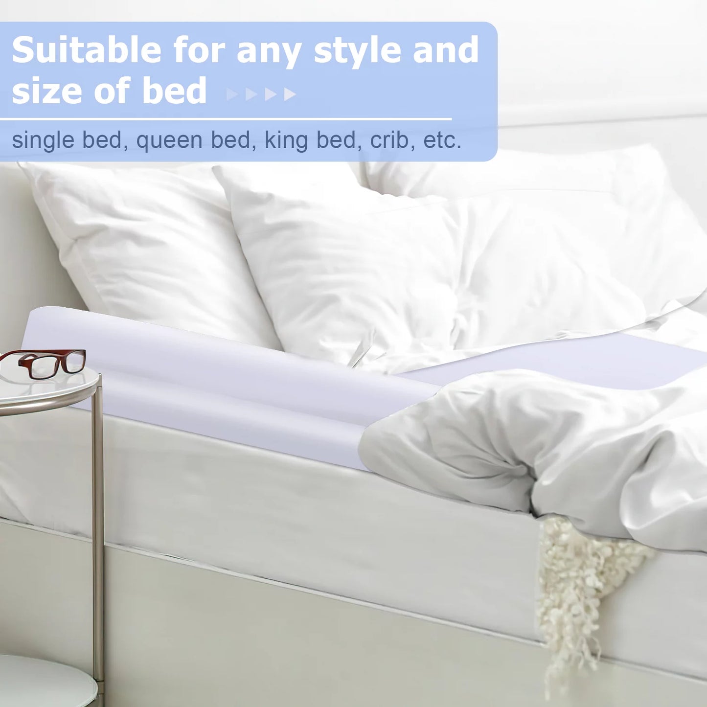 2-Pack Inflatable Bed Rail for Toddlers - Travel Bed Bumpers for Toddlers and kids - Blow-up Bed Bumper with Safety Flaps for King, Queen, Full, Twin, Toddler Size Bedss