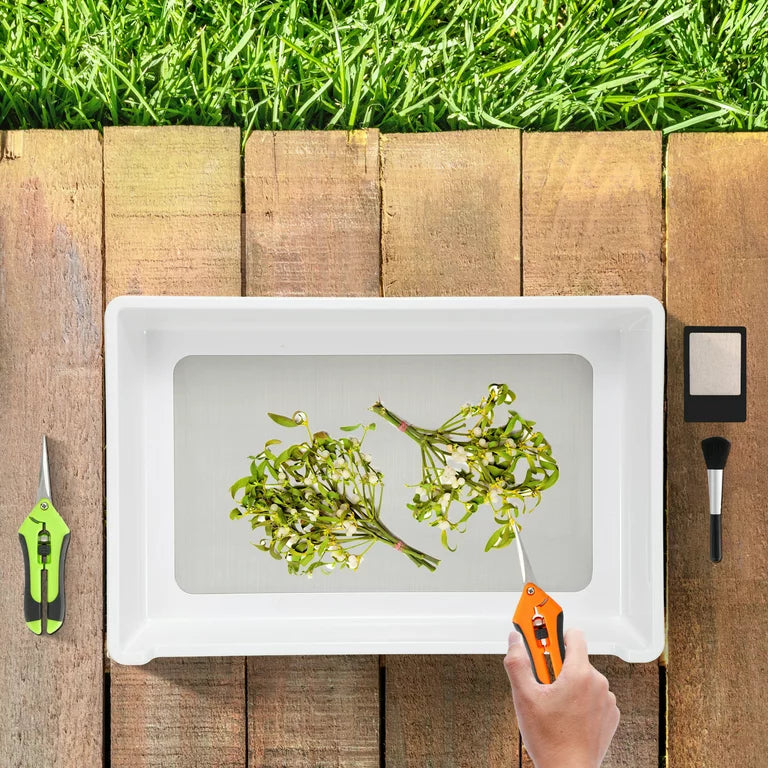 Trimming Tray Garden Tools for Garden, Trim Bin with 150 Micron Screen and 2 Pruning Shears