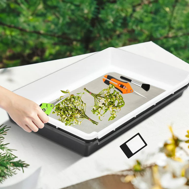 Trimming Tray Garden Tools for Garden, Trim Bin with 150 Micron Screen and 2 Pruning Shears