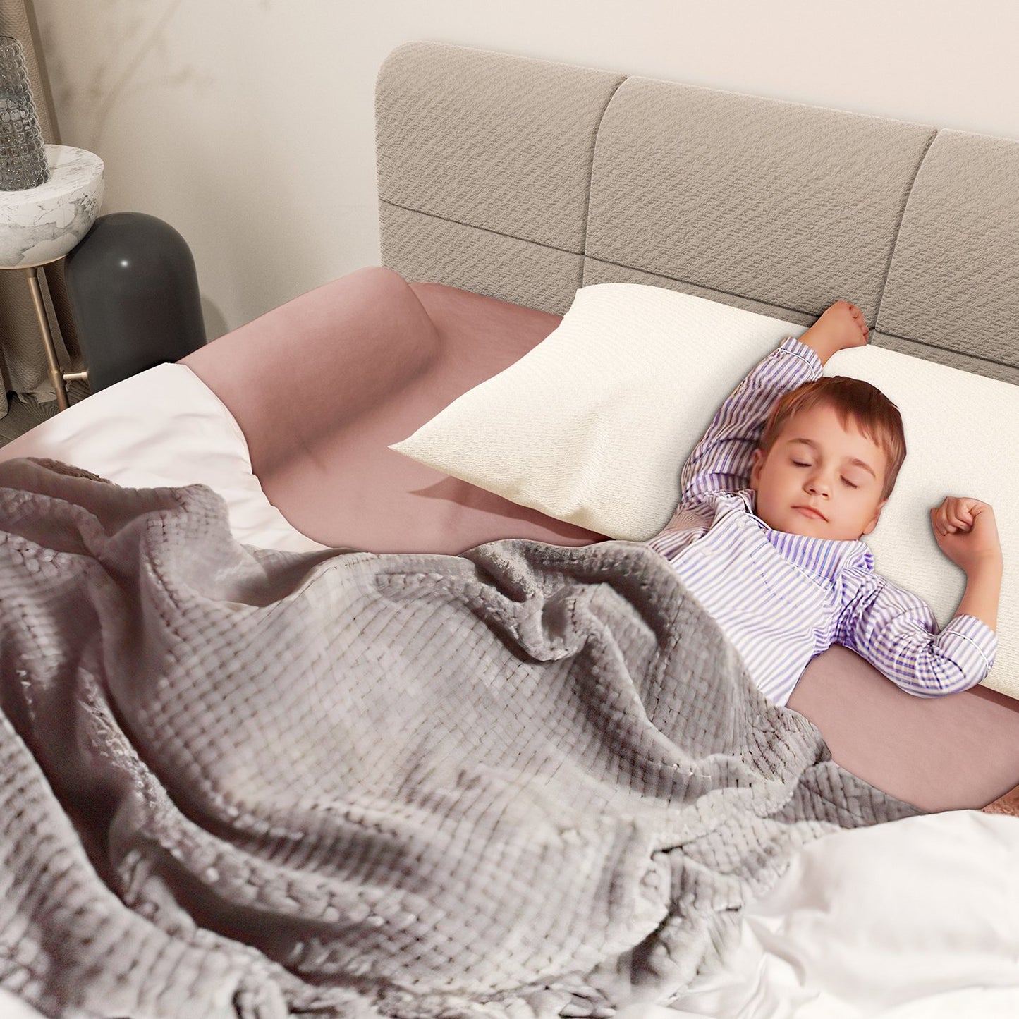 2-Pack Inflatable Bed Rail for Toddlers - Travel Bed Bumpers for Toddlers and kids - Blow-up Bed Bumper with Safety Flaps for King, Queen, Full, Twin, Toddler Size Bedss