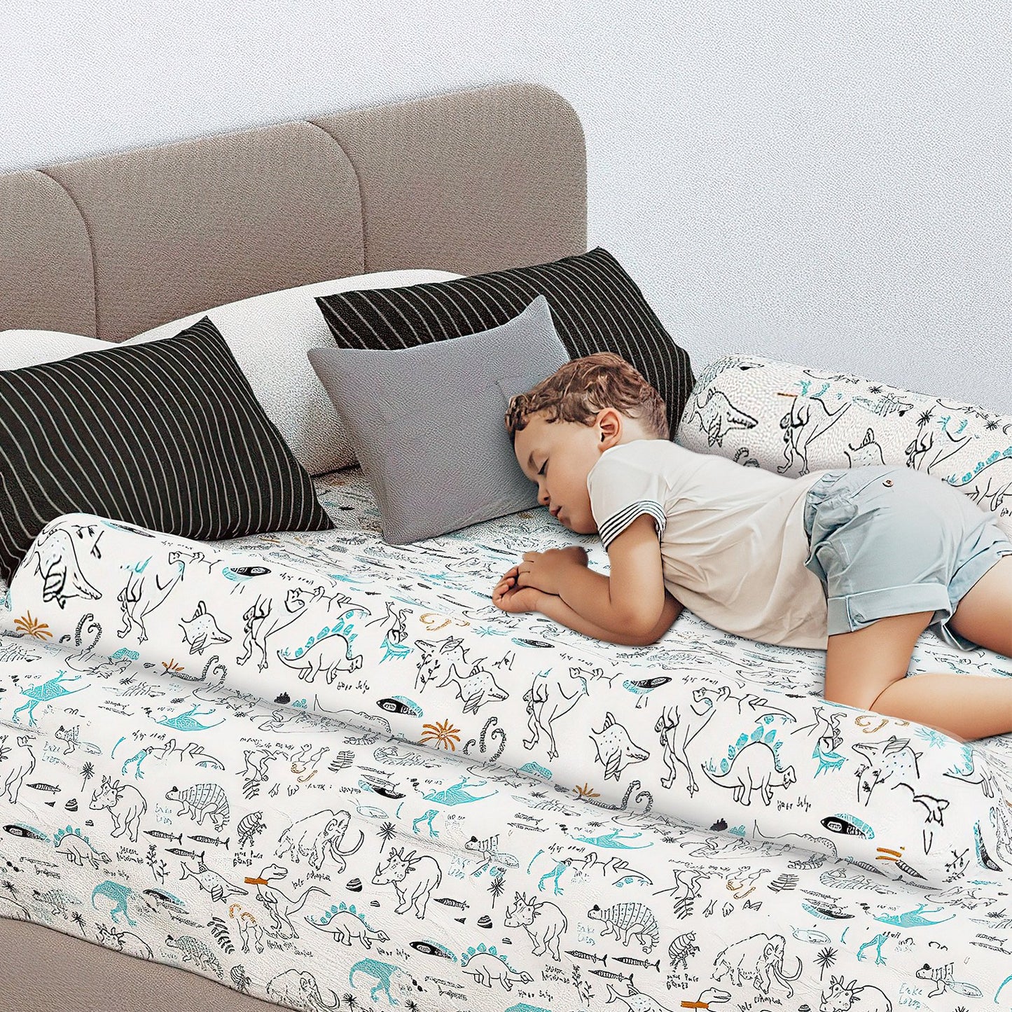 2-Pack Inflatable Bed Rail for Toddlers - Travel Bed Bumpers for Toddlers and kids - Blow-up Bed Bumper with Safety Flaps for King, Queen, Full, Twin, Toddler Size Bedss