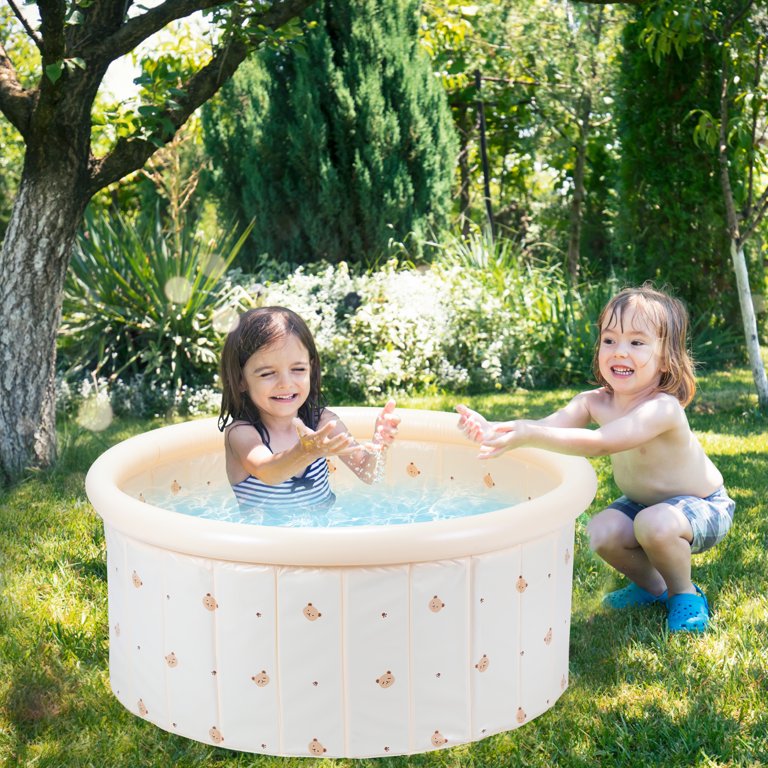 Inflatable Kiddie Pool Kids 200 Balls Pit, 39.4"x15.7" Swimming Pool for Kids