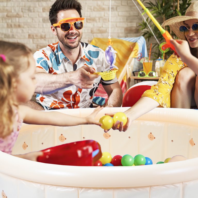 Inflatable Kiddie Pool Kids 200 Balls Pit, 39.4"x15.7" Swimming Pool for Kids