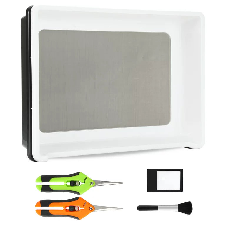 Trimming Tray Garden Tools for Garden, Trim Bin with 150 Micron Screen and 2 Pruning Shears