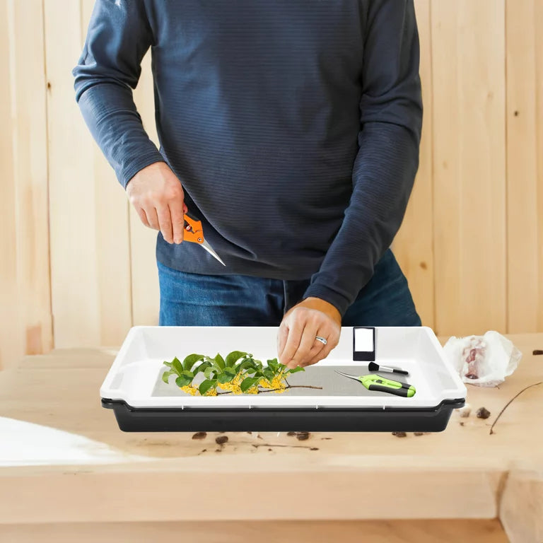 Trimming Tray Garden Tools for Garden, Trim Bin with 150 Micron Screen and 2 Pruning Shears