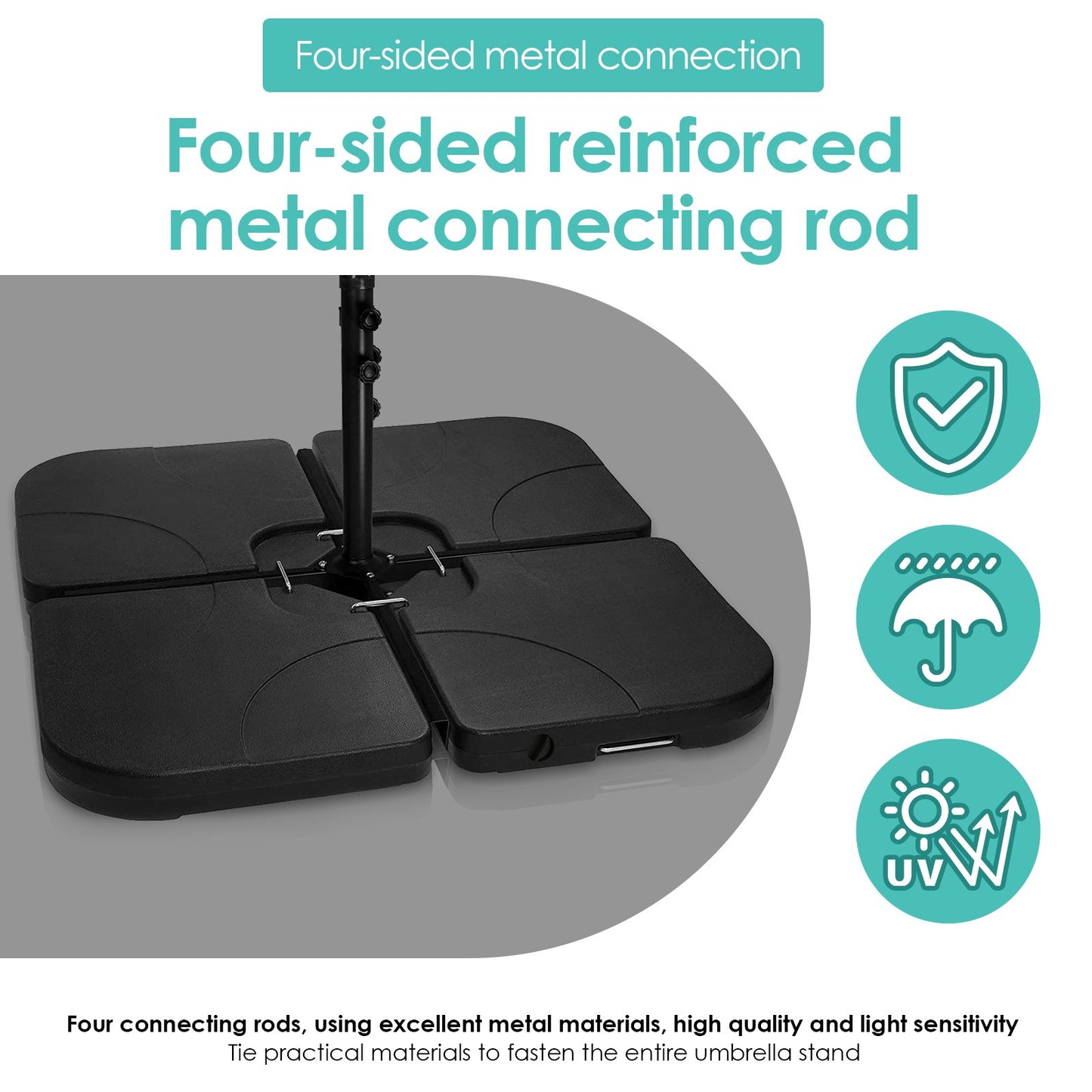 Teedor Heavy-Duty 4PCS Offset Patio Umbrella Stand Cantilever