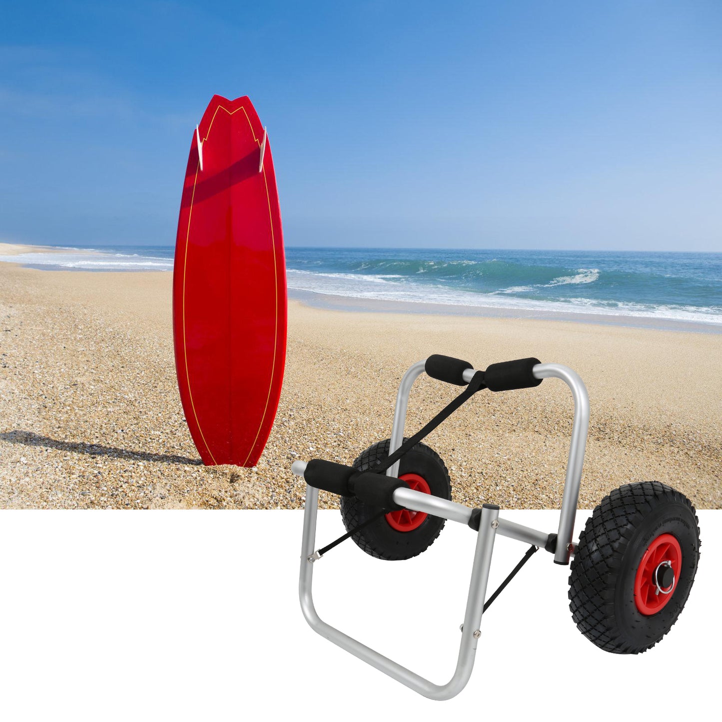 Trolley for Carrying Kayaks ,Kayak Canoe Jon Boat Carrier Dolly Cart 165LB Capacity Canoe Carrier Cart