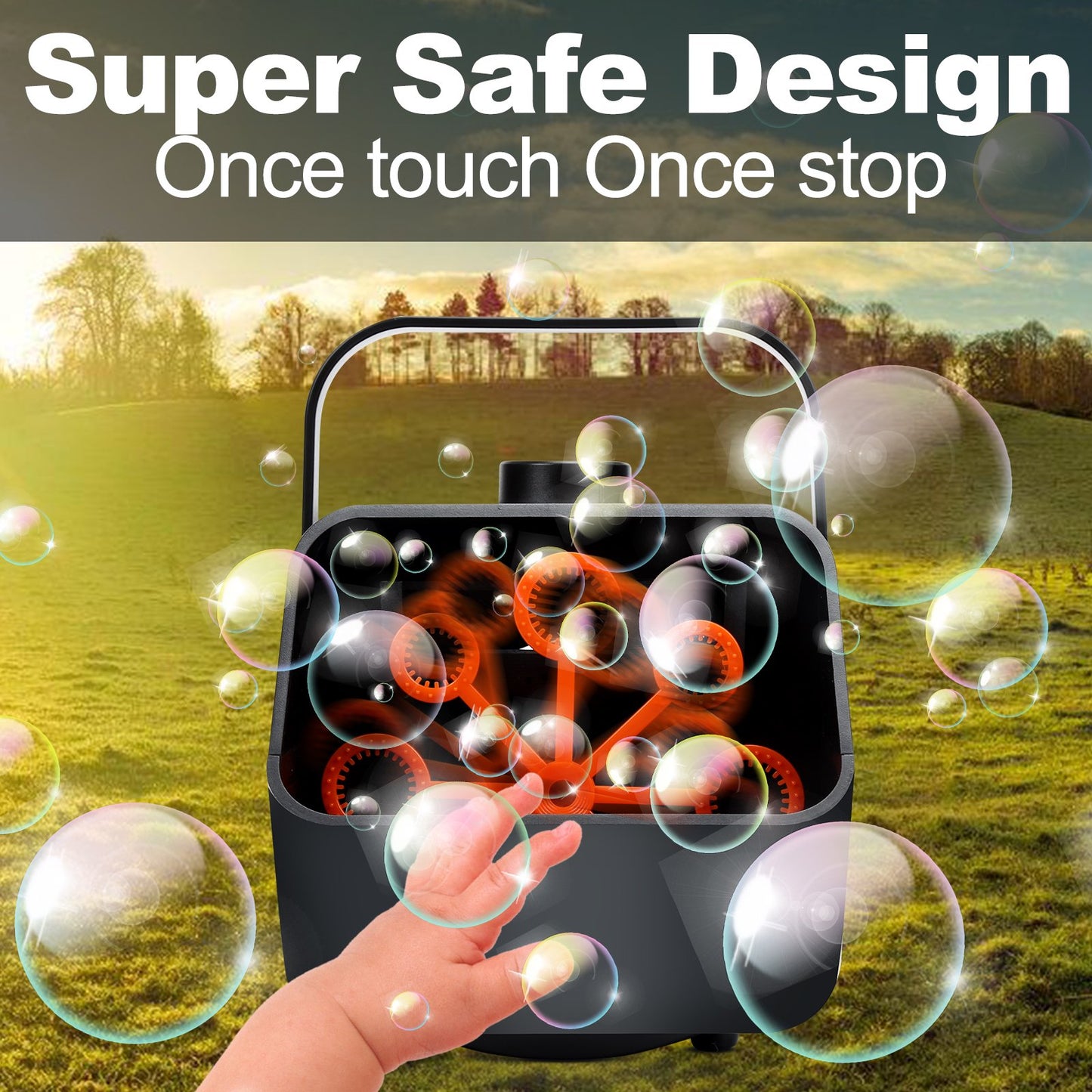 Teedor Bubble Machine, Automatic Bubble Blower, 3500-6000 Bubbles Per Minute, Plug-in Kids Bubble Maker for Parties Wedding Birthday Indoor & Outdoor Use