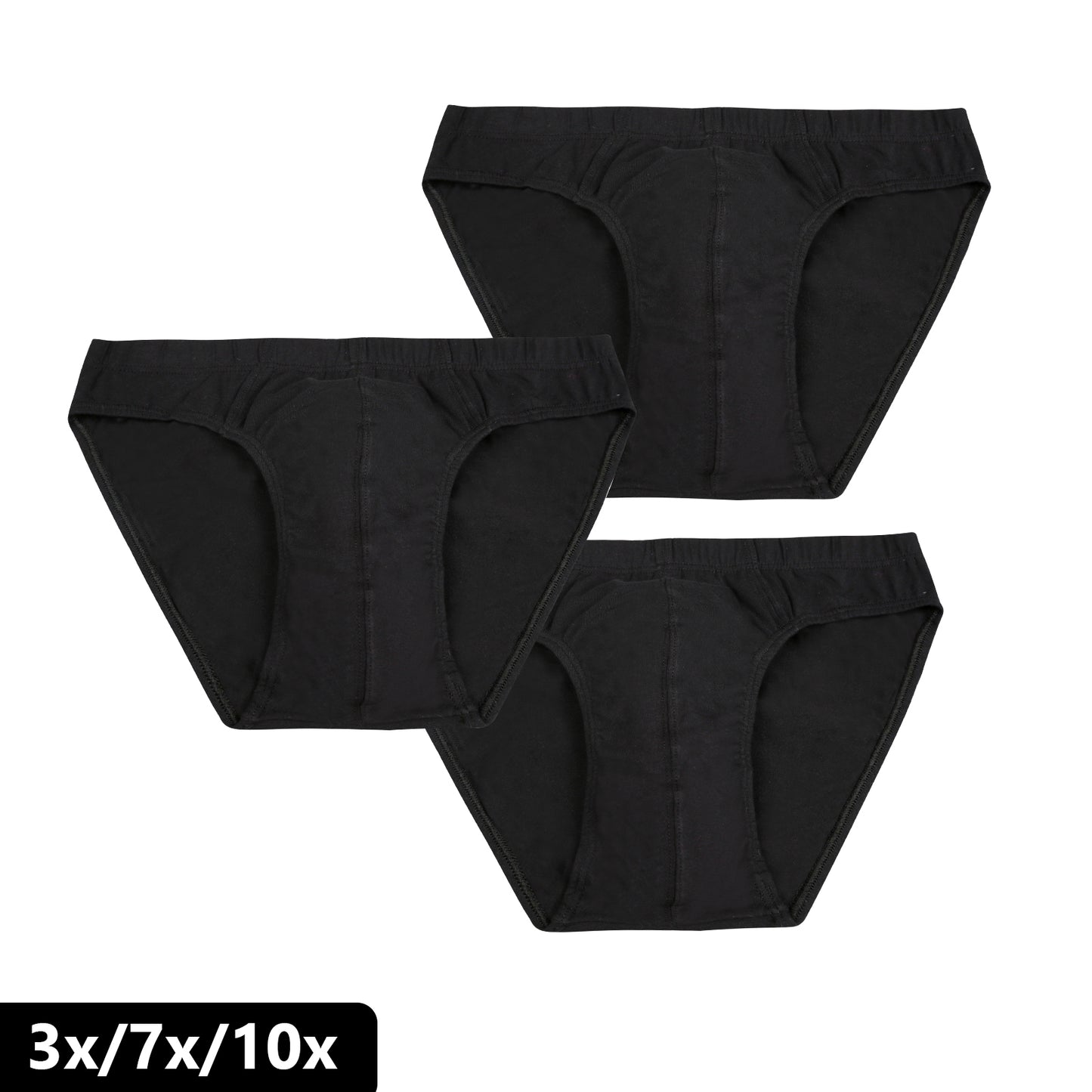 Olanbrane Men's Cotton Tag-Free Classics Briefs(Pack of 10, Black)