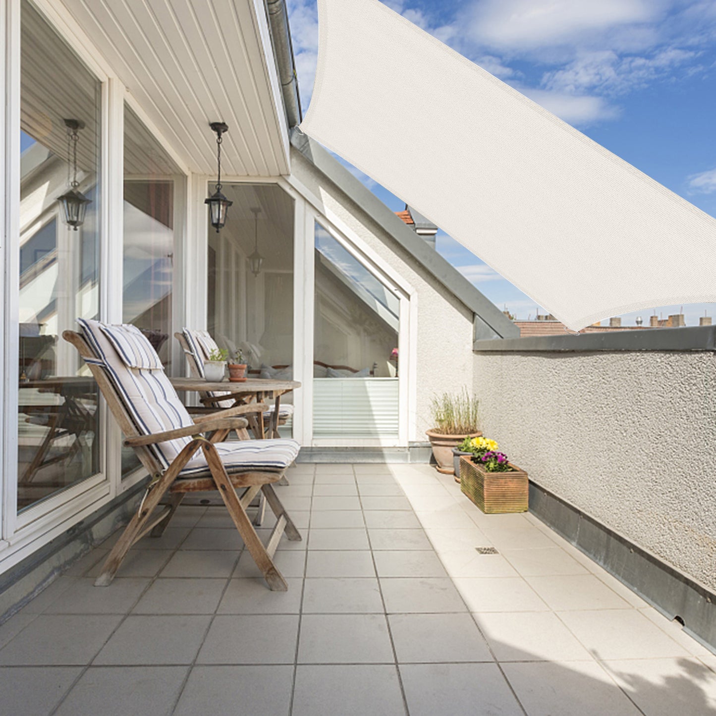 Sun Shade Sail 10' x 10' Rectangle Canopy, Outdoor Waterproof Rectangle Sun Shade Sail 95% UV