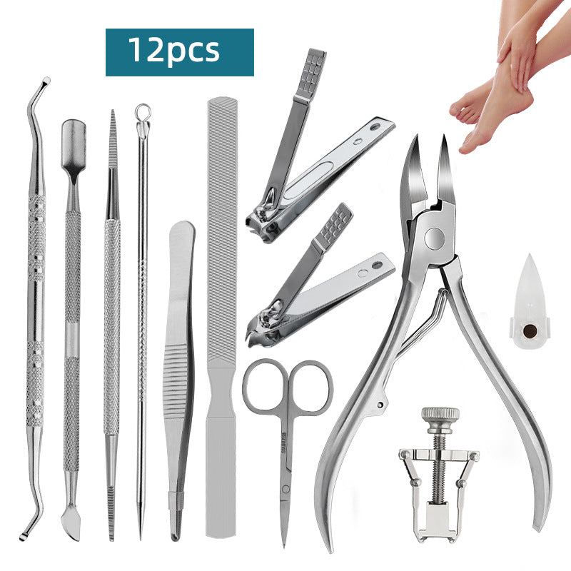 12-Piece Nail Clippers Set,Stainless Steel Professional Pedicure Women Man Manicure Kit