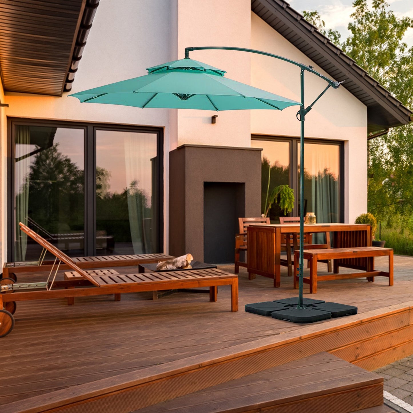 Teedor Heavy-Duty 4PCS Offset Patio Umbrella Stand Cantilever