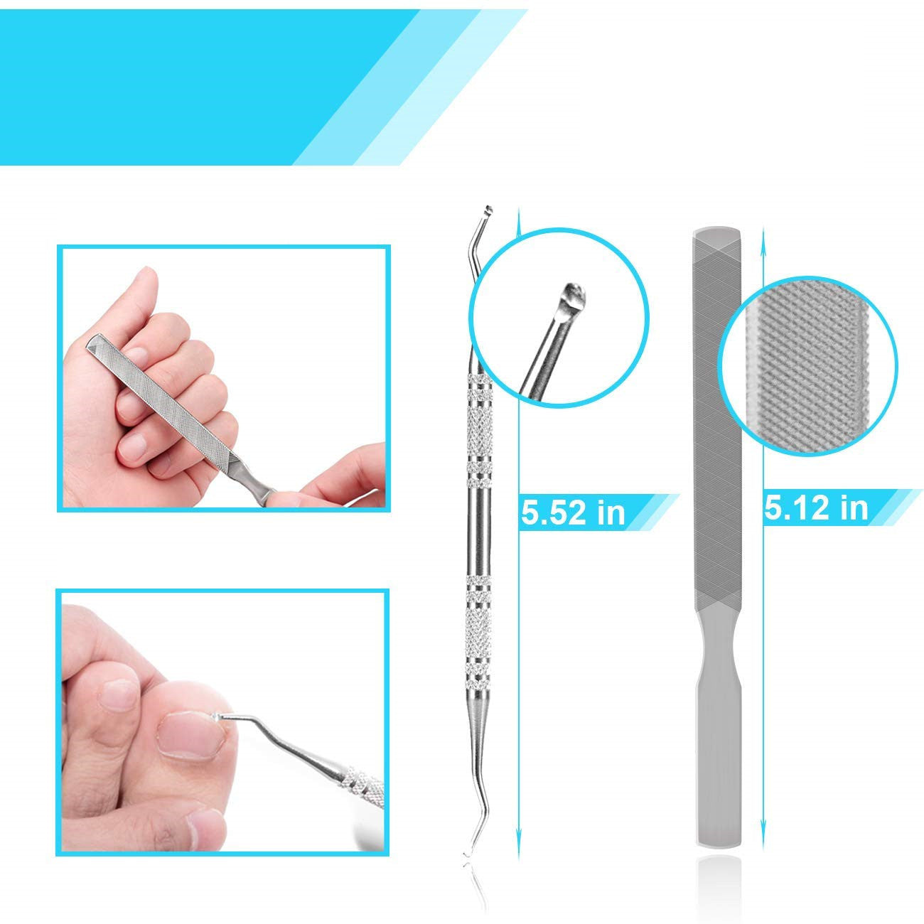 12-Piece Nail Clippers Set,Stainless Steel Professional Pedicure Women Man Manicure Kit