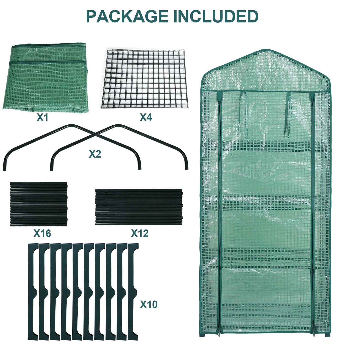 Teedor Portable House-Shaped Mini Greenhouse, 27.5" W x 20" D x 63" H