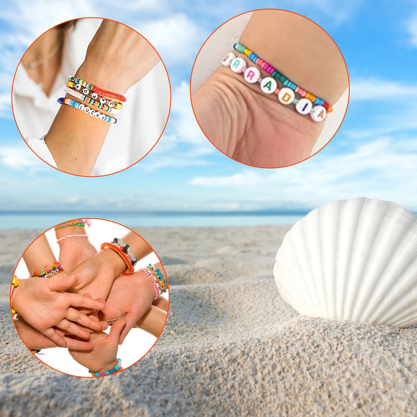 Teedor 4800 Pcs Clay Beads 6mm 24 Colors Flat Round Polymer Clay Spacer Beads for Making Bracelets