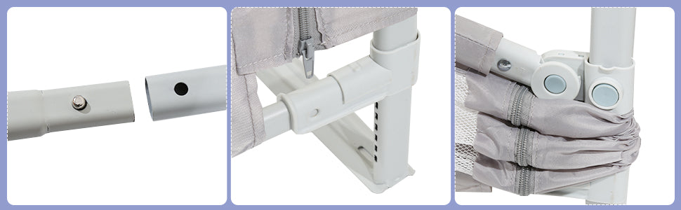 Bed Rails for Toddlers Crib Fence Seamless Extendable Height 60"x28"-39"