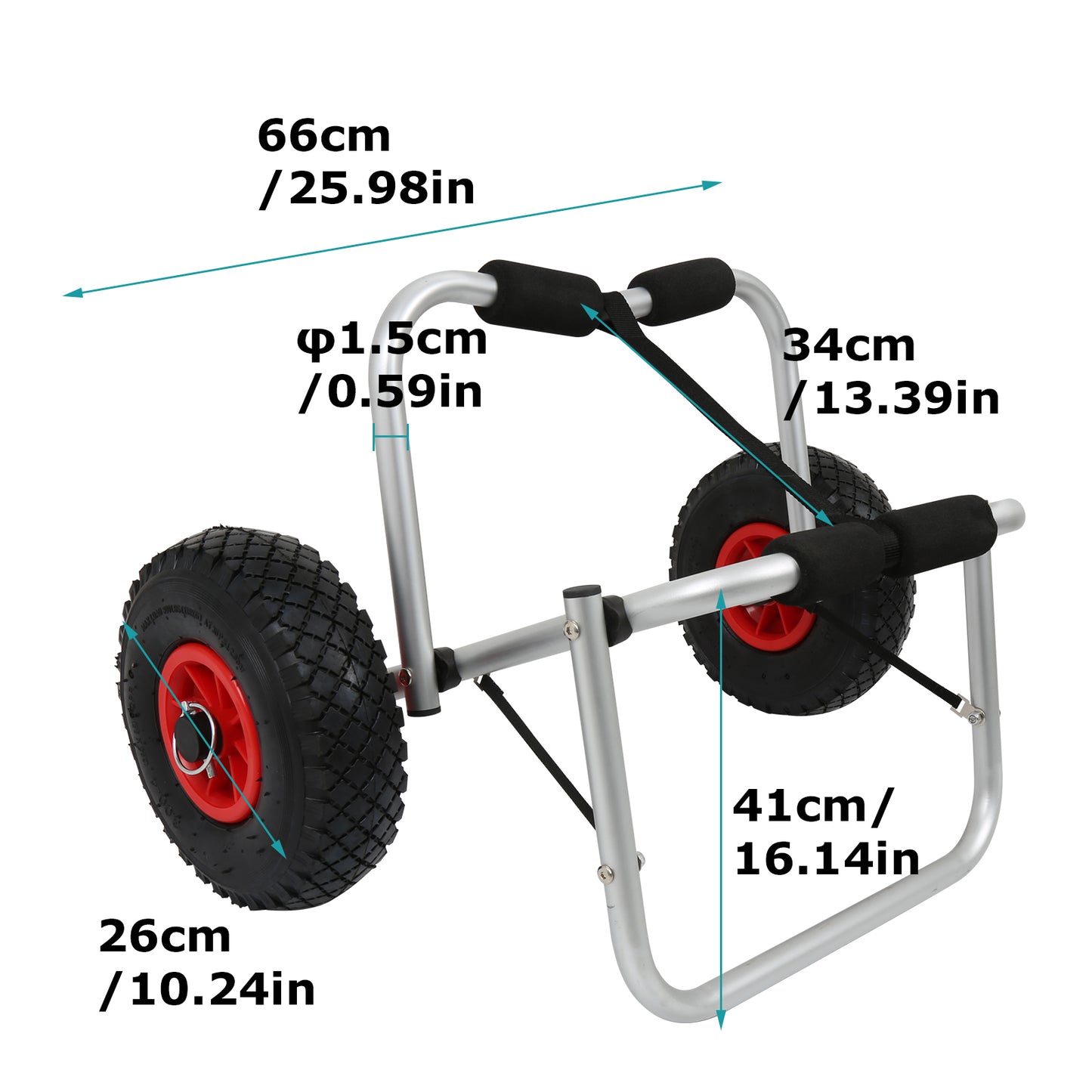 Trolley for Carrying Kayaks ,Kayak Canoe Jon Boat Carrier Dolly Cart 165LB Capacity Canoe Carrier Cart