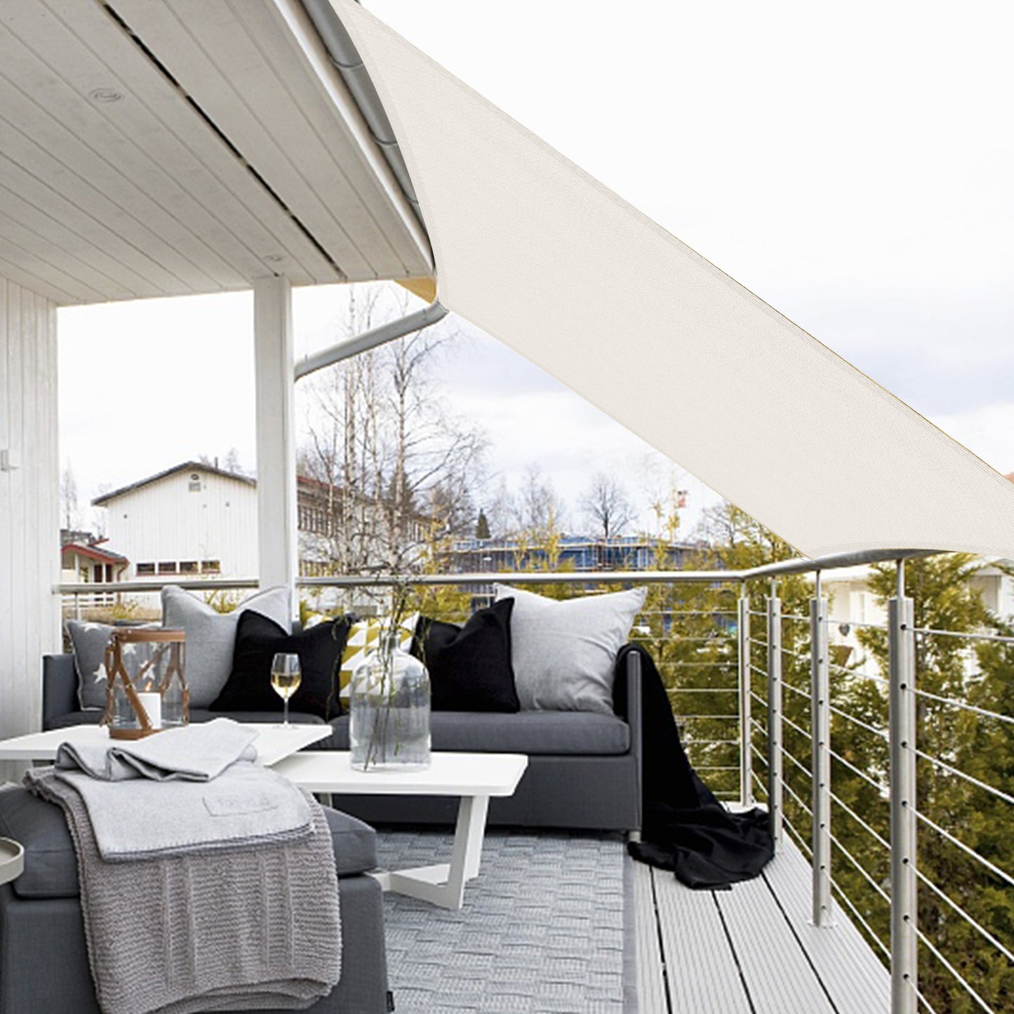 Outdoor Sun Shade Sail 13' x 13' Waterproof Rectangle Sun Shade Sail 95% UV Resistant Yard Garden Canopy Shelter for Patio and Outdoor Carport