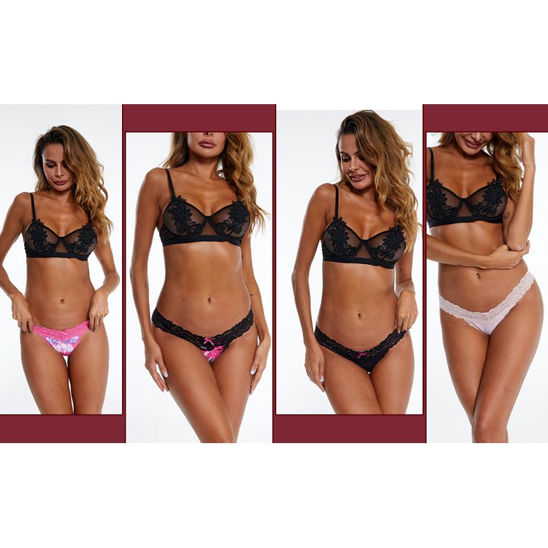 Teedor Women's Thongs, G-String Low Waist Seamless Lace T back