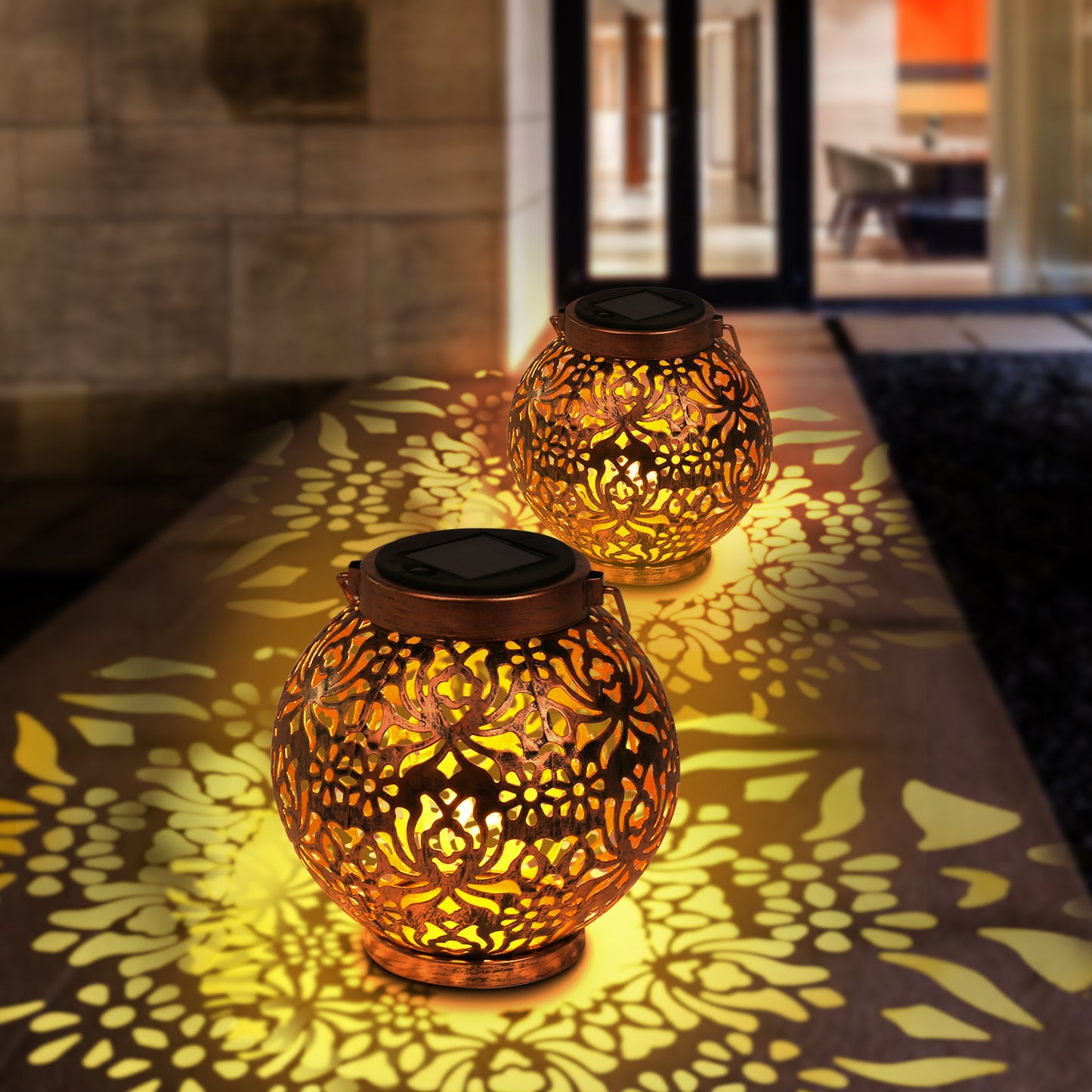 2 Pack Solar Lanterns Outdoor IP55 Waterproof