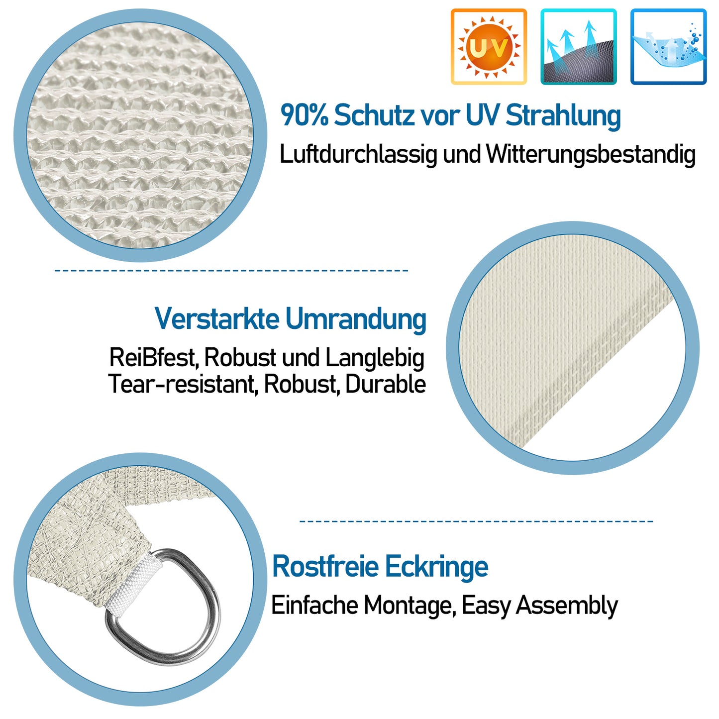 Outdoor Sun Shade Sail 13' x 13' Waterproof Rectangle Sun Shade Sail 95% UV Resistant Yard Garden Canopy Shelter for Patio and Outdoor Carport