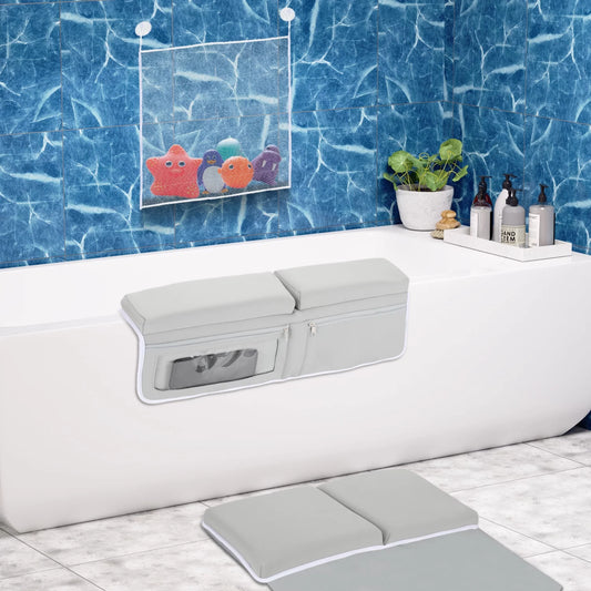 Bath Kneeler and Elbow Rest Pad Set, baby Bathtub Kneeling Pad with Toy Organizer