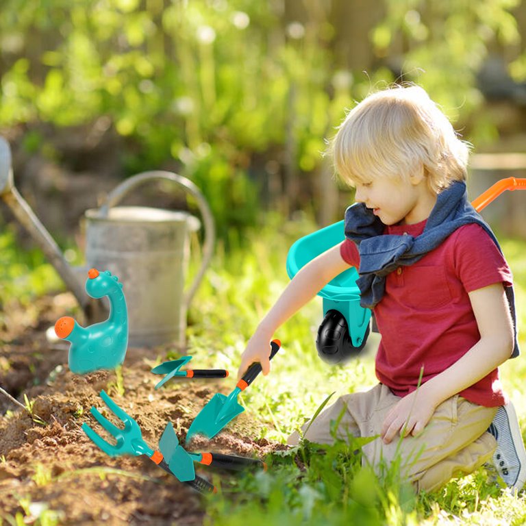 Kids Gardening Tools for Kids with Kids Wheelbarrow, 47Pcs Gardening Toy Set for Kids Boys Girls Age 3+