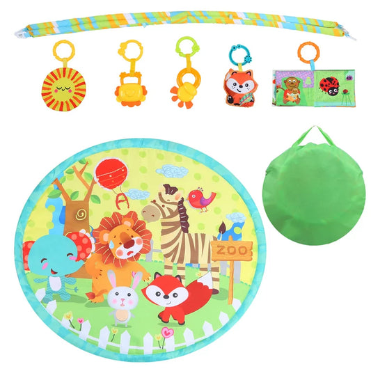 Baby Play Mats for Floor, Baby Activity Center Play Gym with Learning Toys, Tummy Time Play Mat for Infant Newborn