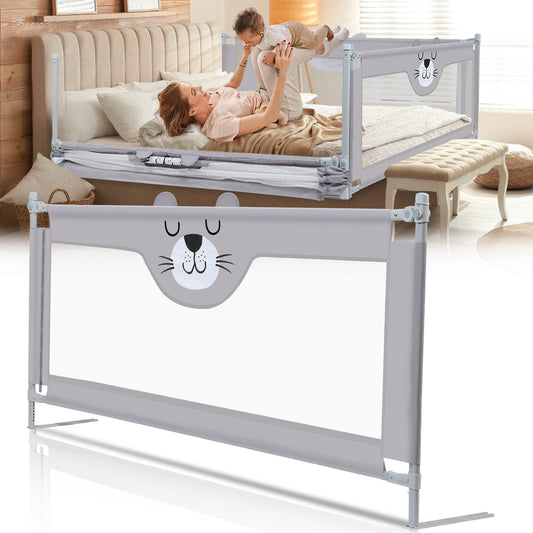 Bed Rails for Toddlers Crib Fence Seamless Extendable Height 60"x28"-39"