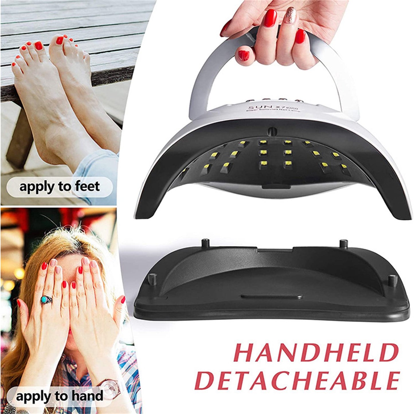 180W UV LED Nail Lamp, with 57 lamp beads Professional Faster Nail Dryer Gel Lamp Portable Handle Curing Lamp for Gel Polish with 4 Timers Setting, Fingernail and Toenail Machine Light Nail Art Tools