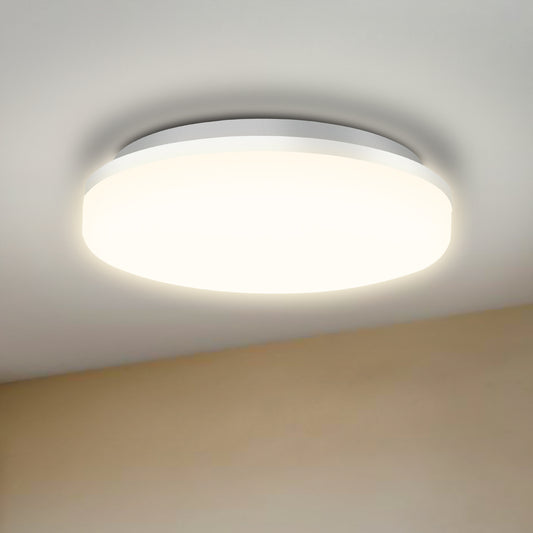 36W Flush Mount LED Ceiling Light for Bathroom, 13 inch Super Slim Ceiling Light, Daylight White 5000K, 3060lm IP44 for Kitchen, Porch, Laundry Room, Hallway, Basement