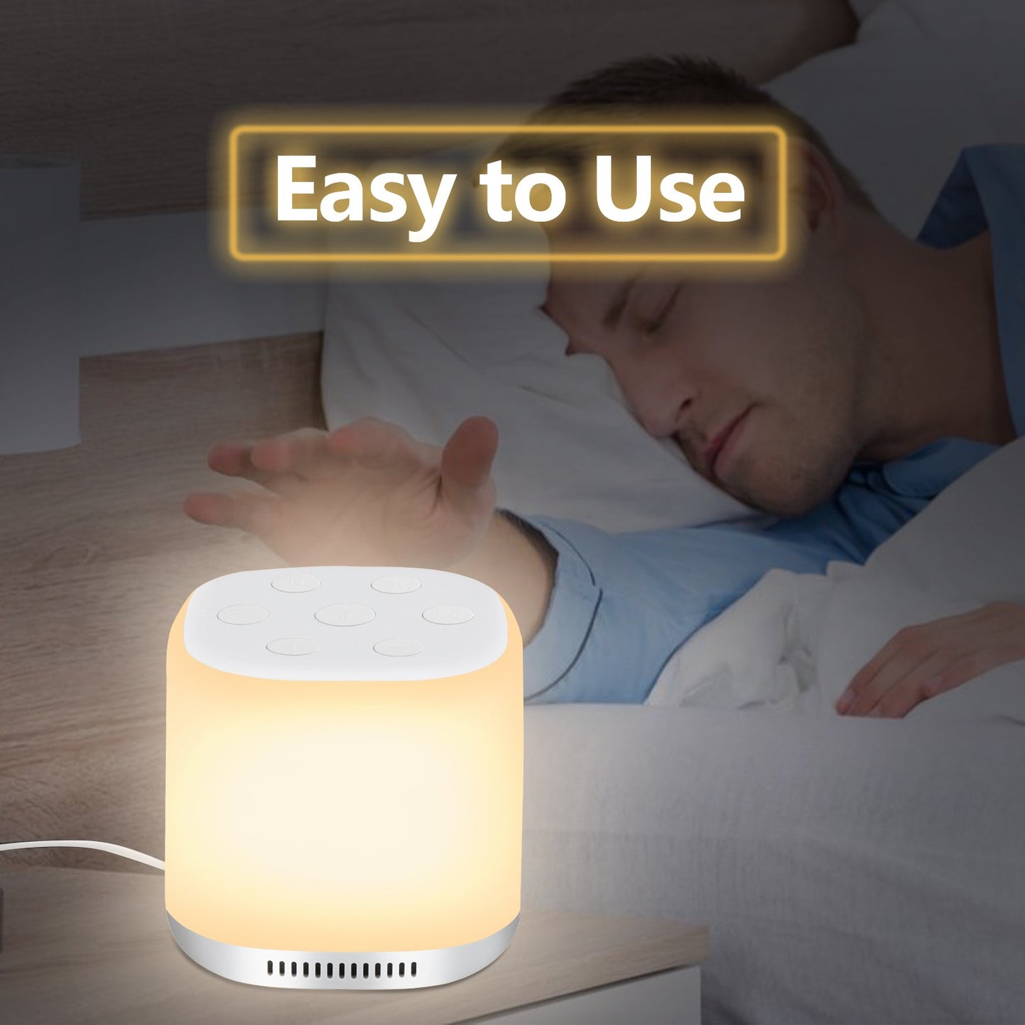 White Noise Sound Machine with 34 Soothing Sounds, Baby Night Light Built, Auto-Off Timer & Memory Features for Better Sleep and Feeding，for Baby Kid Adult